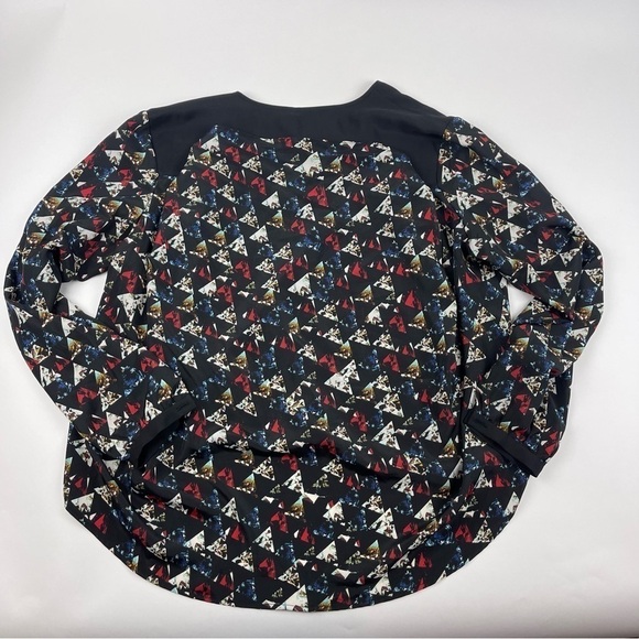 Sofia Button Up Blouse Womens XL Black Geometric - Picture 8 of 9